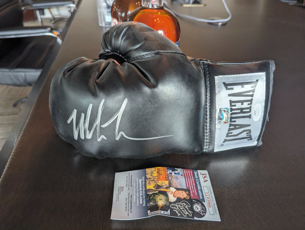 Mike Tyson autographed boxing glove